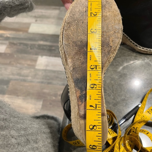 Celine Phoebe Philo Women's Espadrille Black Leather Jute Zip Wedge Heel Sz 5/35 - Picture 8 of 9